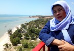 Di atas mercusuar Tanjung Kalian Pulau Bangka (foto : Nur Terbit)